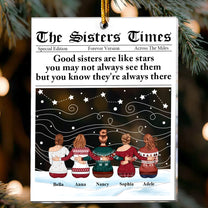Christmas Family, Sisters, Siblings Together - Personalized Acrylic Ornament
