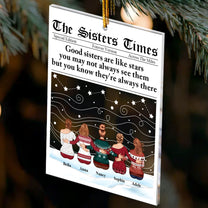 Christmas Family, Sisters, Siblings Together - Personalized Acrylic Ornament