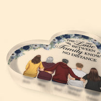 The Love Between Family - Personalized Heart Shaped Acrylic Plaque