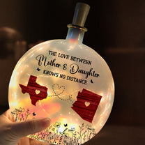 The Love Between Mother And Daughter - Personalized Round Flat Bottle Light