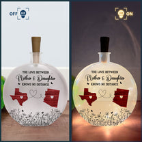 The Love Between Mother And Daughter - Personalized Round Flat Bottle Light