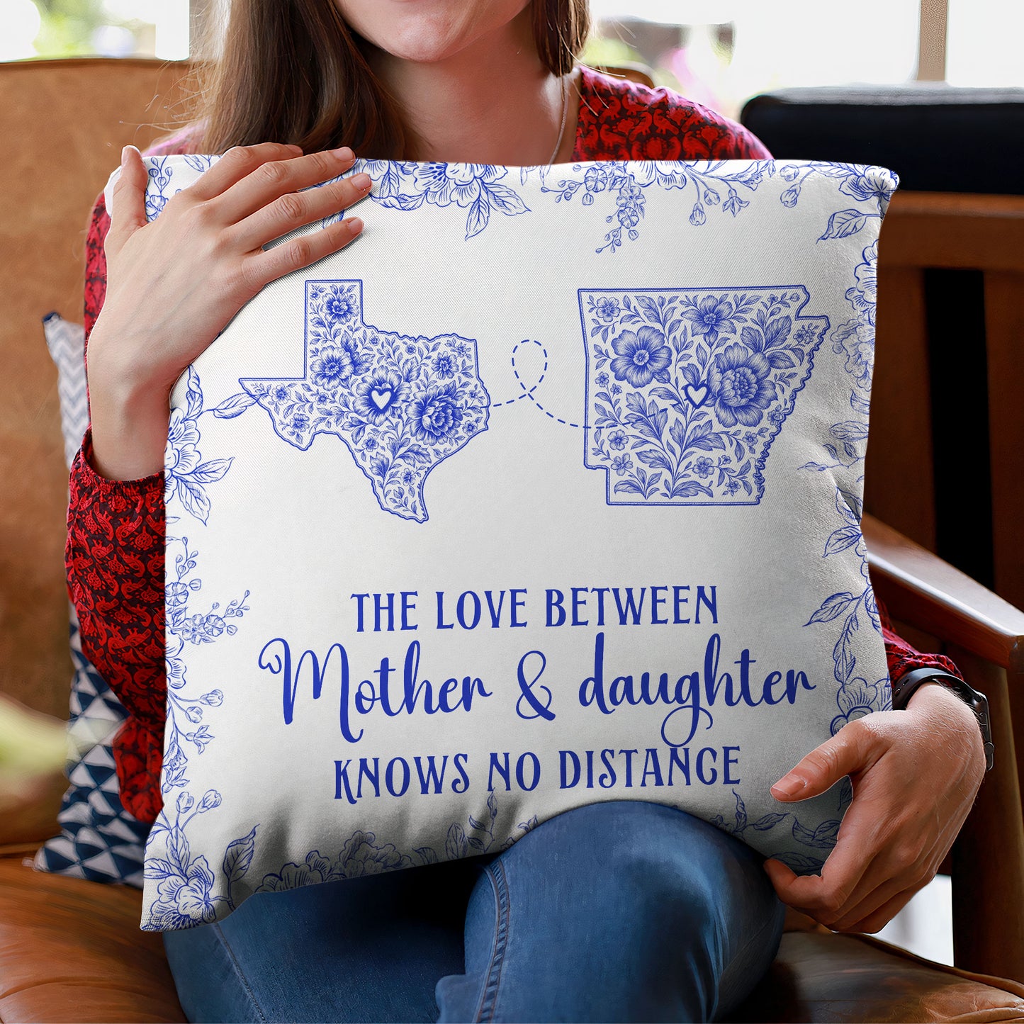 The Love Between Mother & Daughter - Personalized Pillow (Insert Included)