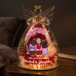 The Love Between Mother & Daughters Is Forever - Personalized Flower In Glass Angel Figurines
