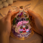 The Love Between Mother & Daughters Is Forever - Personalized Flower In Glass Angel Figurines