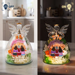 The Love Between Mother & Daughters Is Forever - Personalized Flower In Glass Angel Figurines