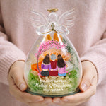 The Love Between Mother & Daughters Is Forever - Personalized Flower In Glass Angel Figurines