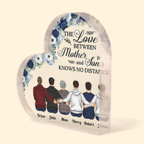 The Love Between Mother & Son - Personalized Heart Shaped Acrylic Plaque