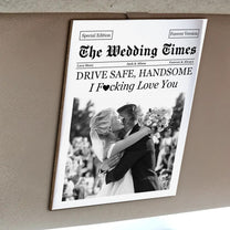The Love Times Newspaper Drive Safe For Husband, Daddy, Family - Personalized Car Visor Clip