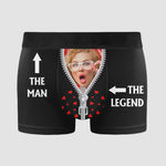 The Man The Legend - Personalized Photo Men's Boxer Brief - Birthday Gifts For Men, Husband, Him, Boyfriend