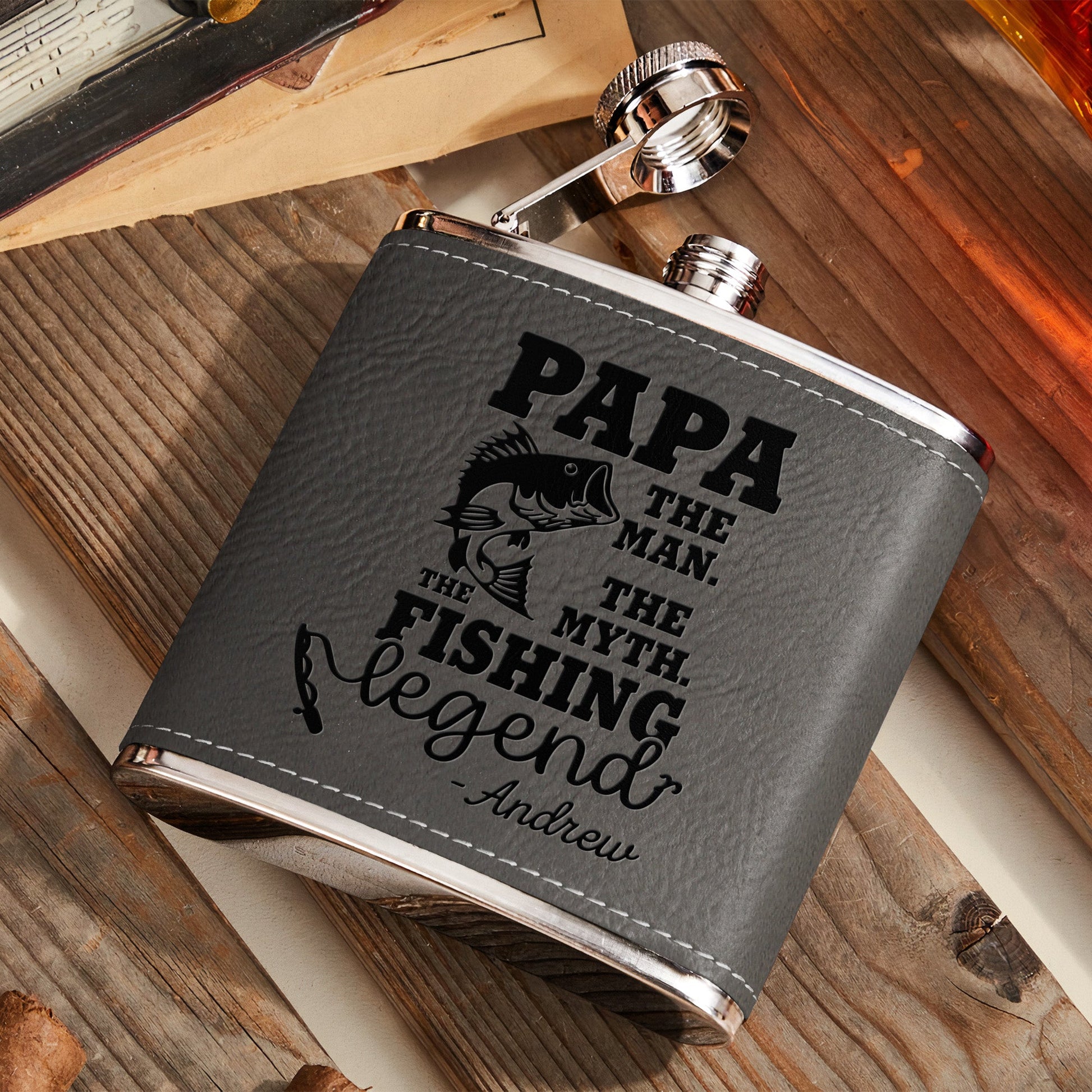Dad Fishing Keychains Papa- The Man. The Myth. The Legend