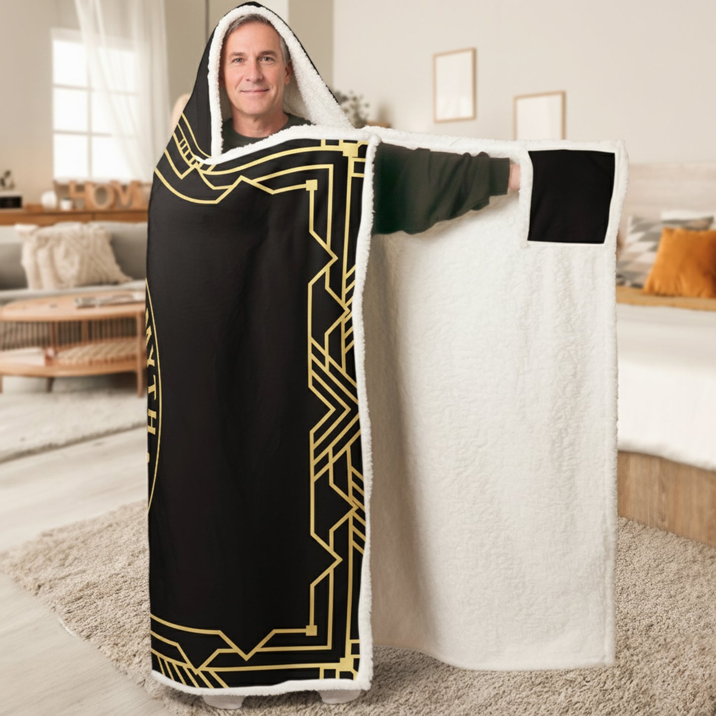 The Man The Myth The Legend Initial - Personalized Wearable Blanket Hoodie