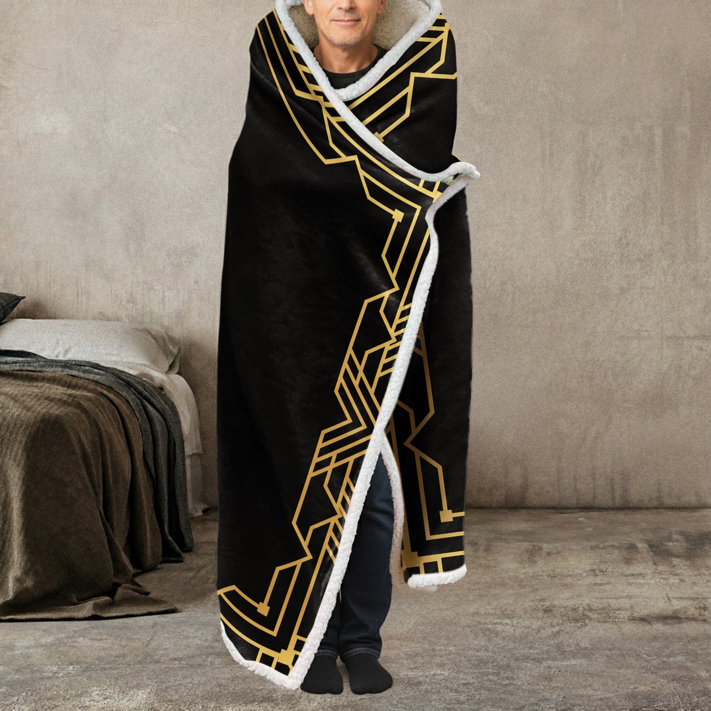 The Man The Myth The Legend Initial - Personalized Wearable Blanket Hoodie