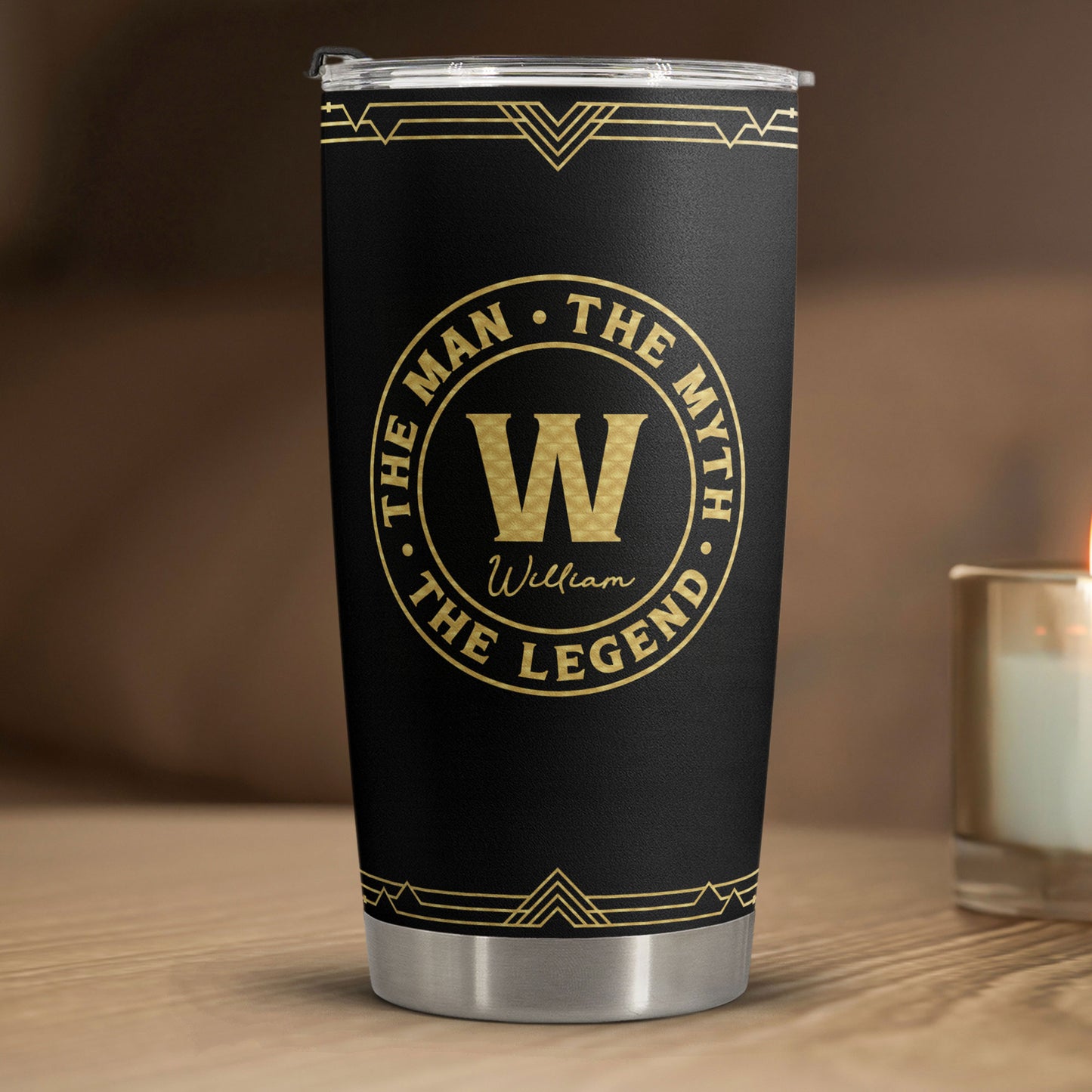The Man The Myth The Legend Monogram - Personalized Tumbler Cup