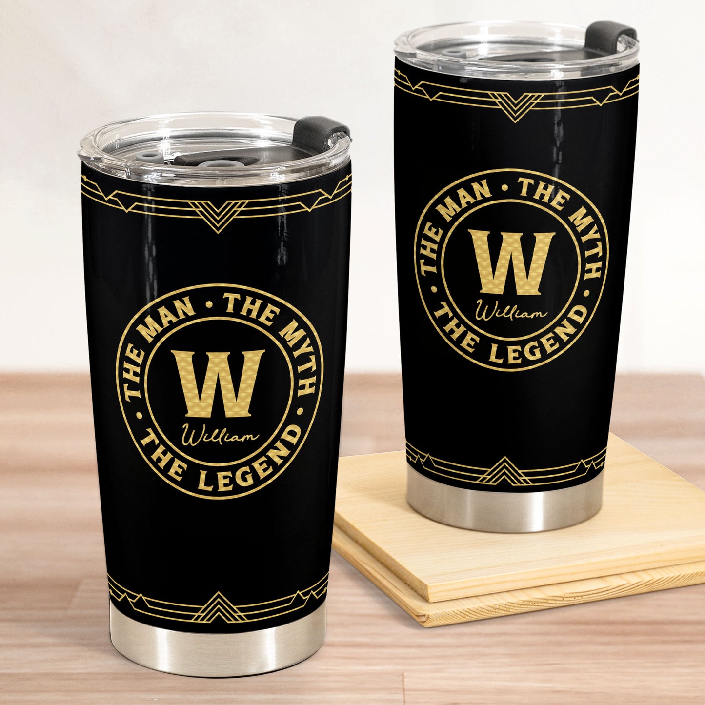 The Man The Myth The Legend Monogram - Personalized Tumbler Cup