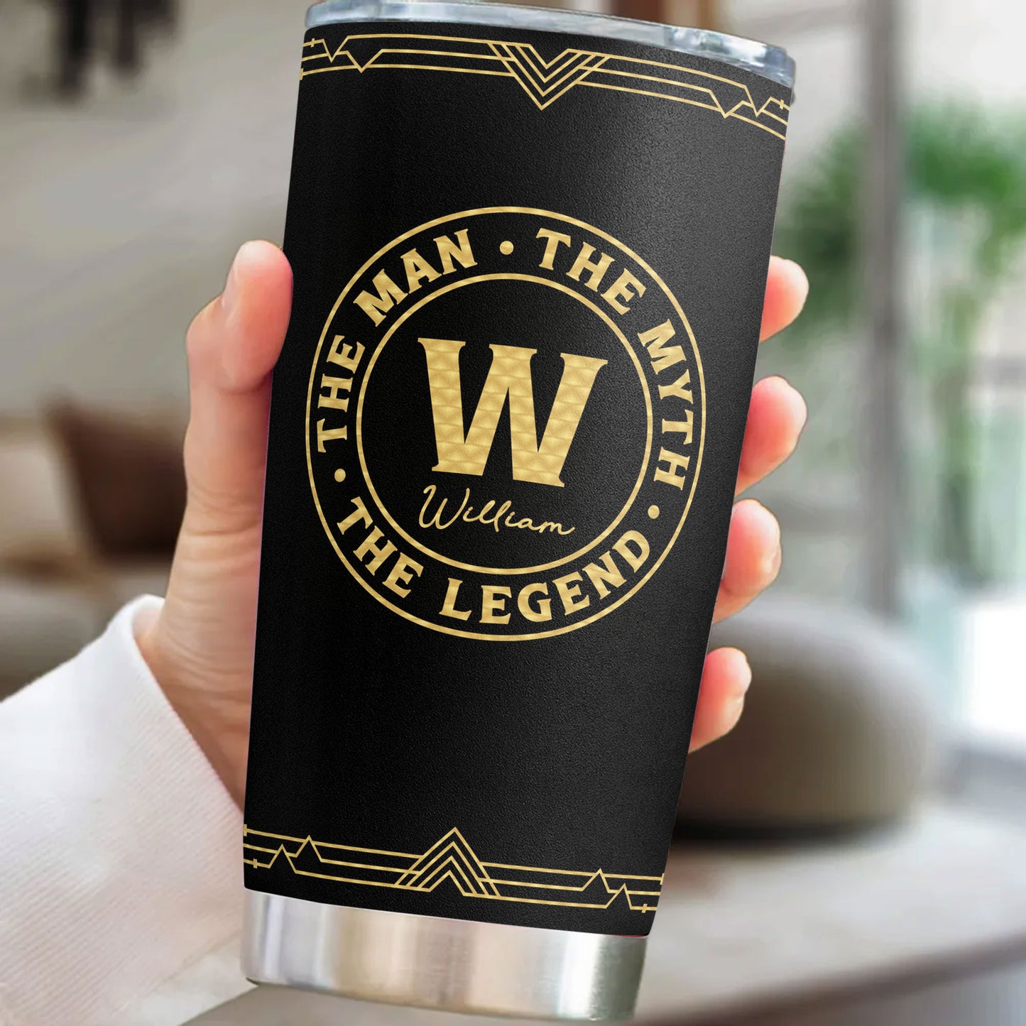 The Man The Myth The Legend Monogram - Personalized Tumbler Cup