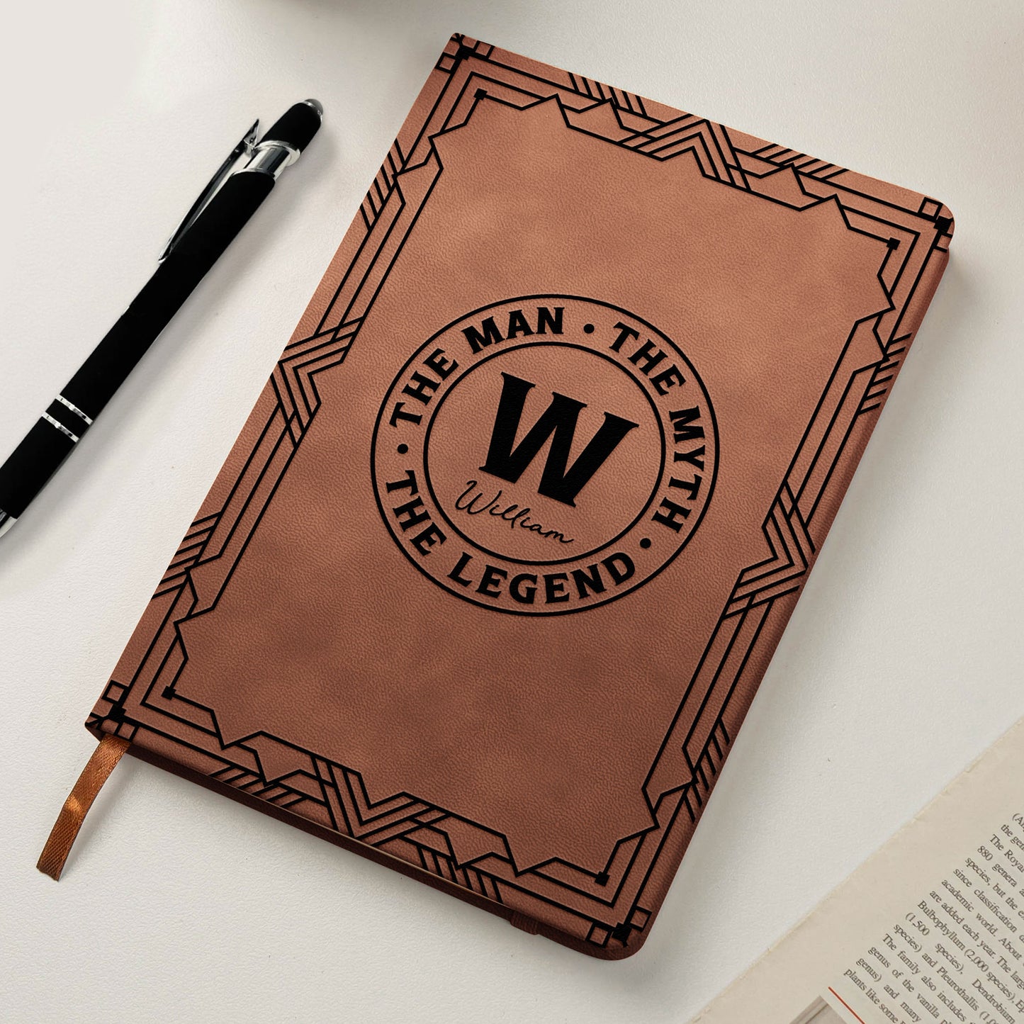The Man The Myth The Legend Monogram - Personalized Leather Journal