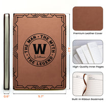 The Man The Myth The Legend Monogram - Personalized Leather Journal