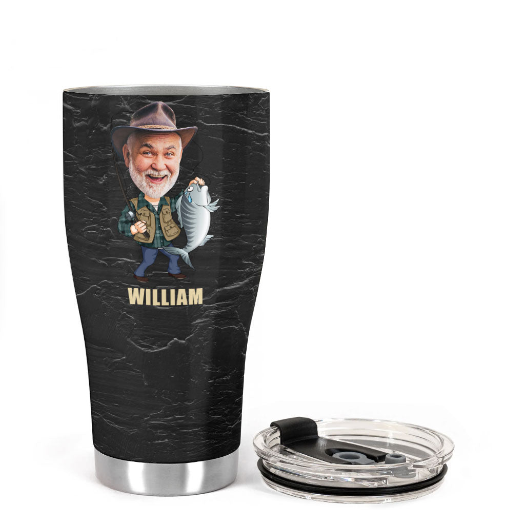 The Man, The Myth, The Fishing Legend - Personalized Photo 30oz Curved Tumbler