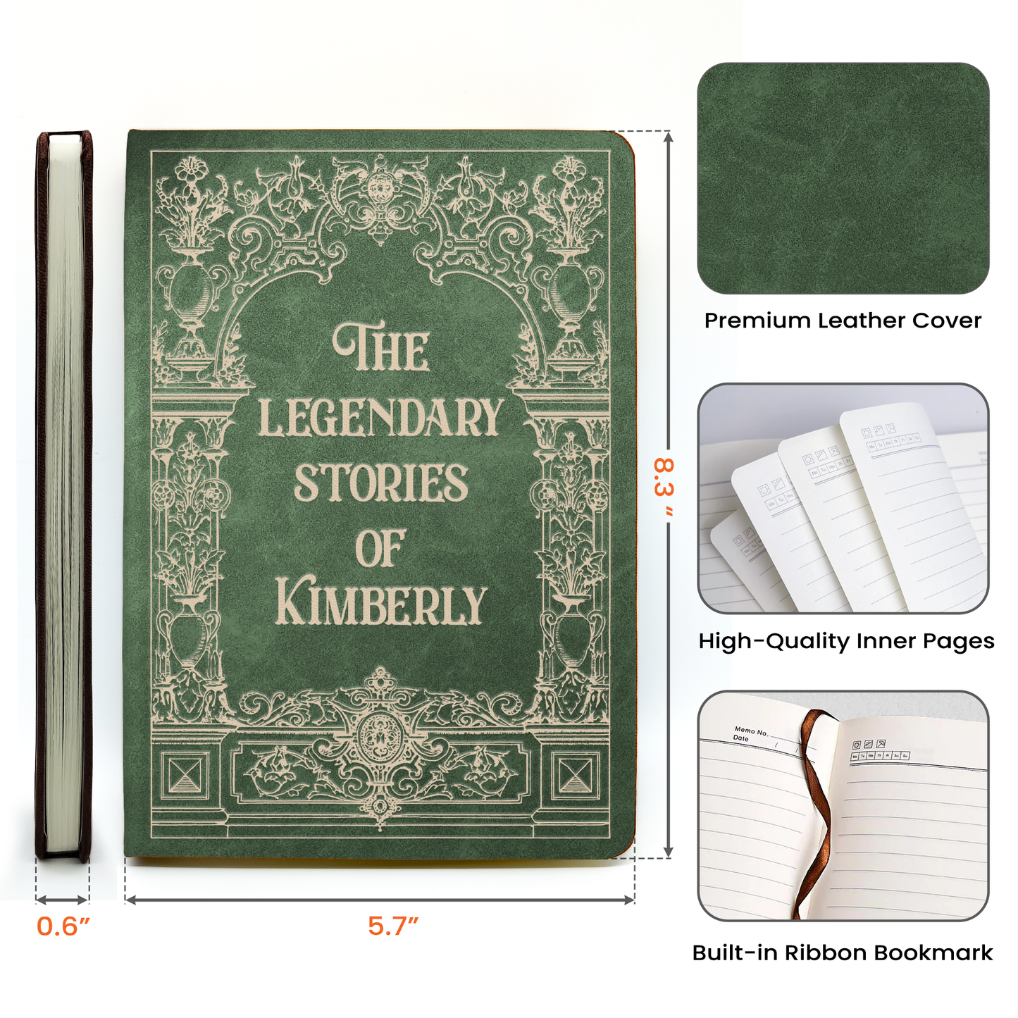The Marvelous, Fantastical Adventures - Vintage Style Diary For Her, Daughter, Girl - Personalized Leather Journal