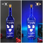 The Miles Don't Matter - Personalized Blue Bottle Lamp