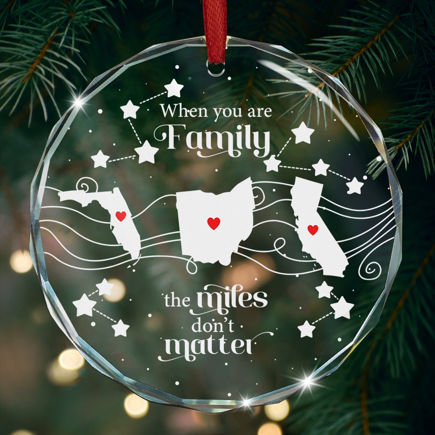 The Miles Don't Matter - Personalized Glass Ornament