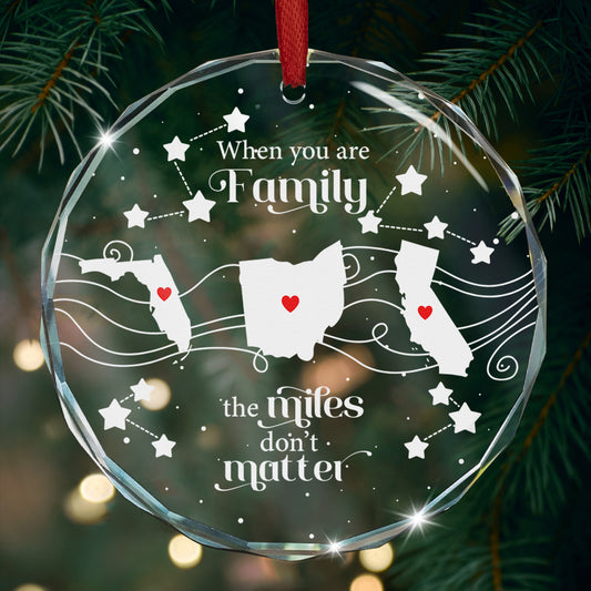 The Miles Don't Matter - Personalized Glass Ornament