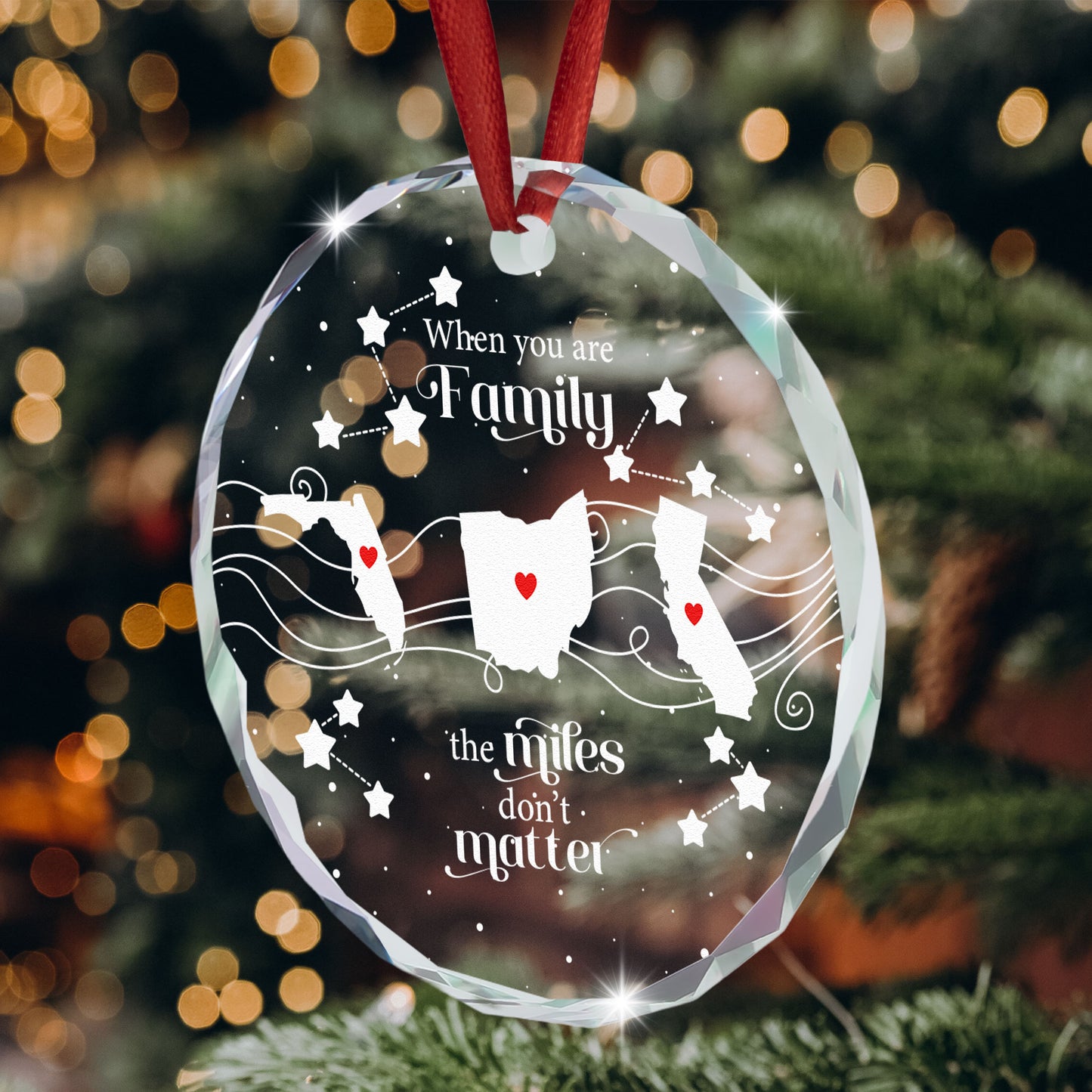 The Miles Don't Matter - Personalized Glass Ornament