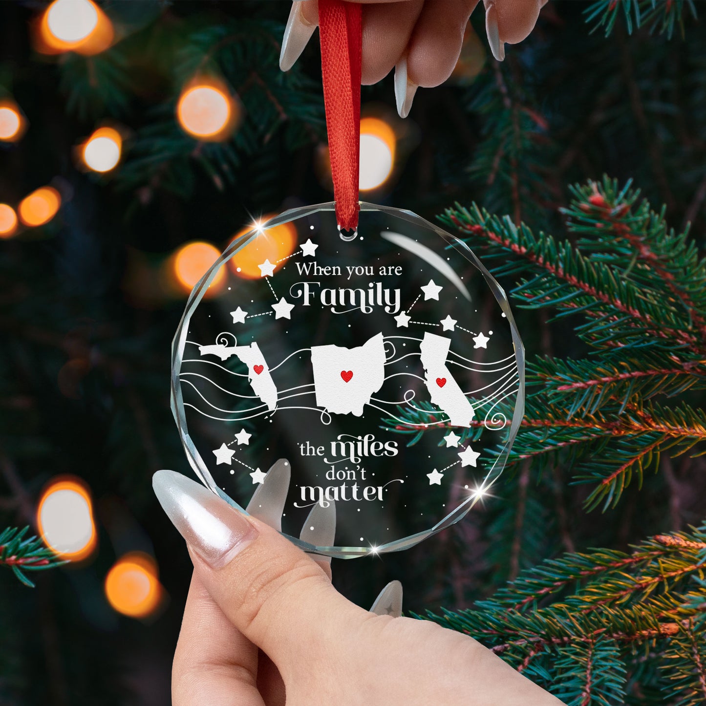 The Miles Don't Matter - Personalized Glass Ornament