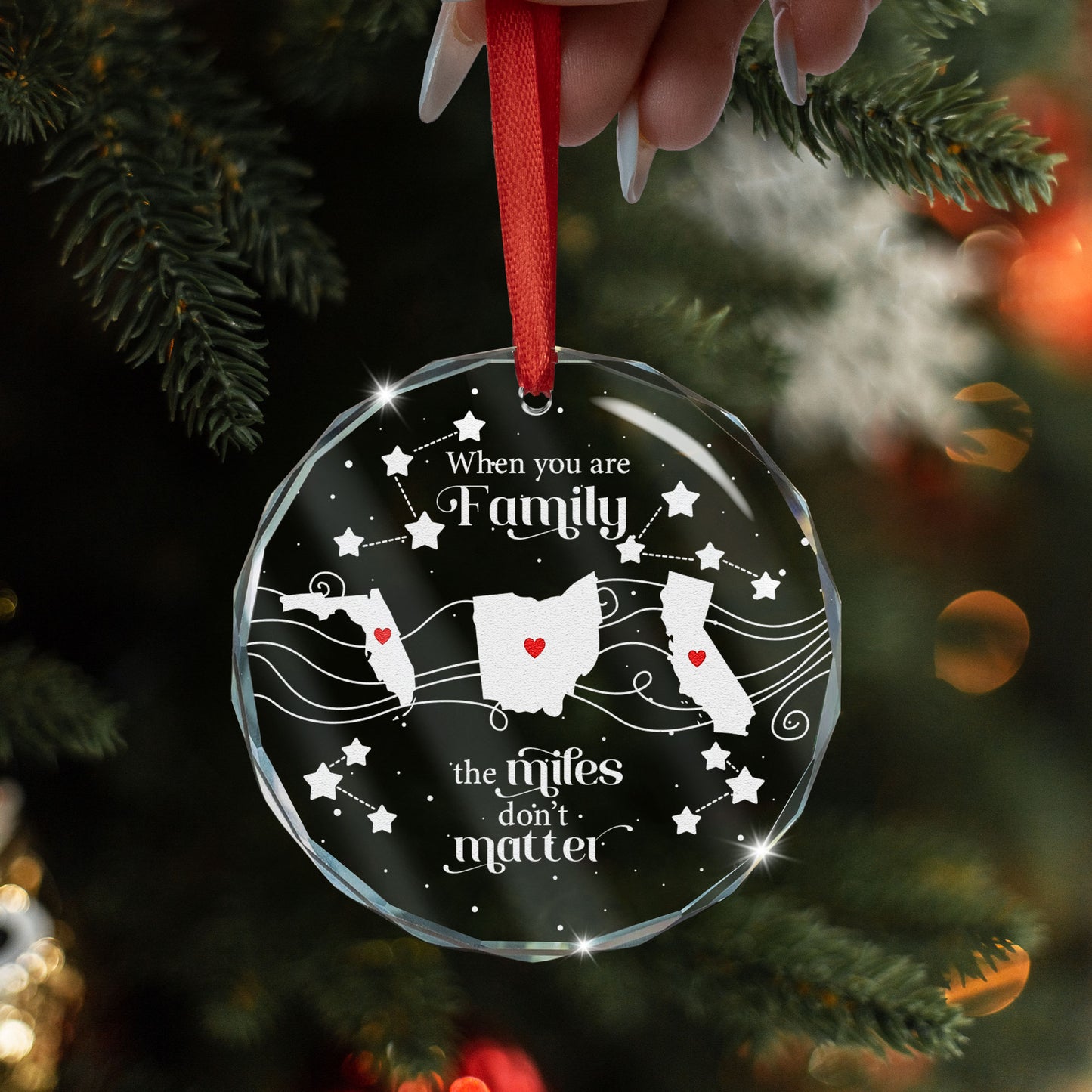 The Miles Don't Matter - Personalized Glass Ornament