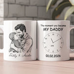 The Moment You Became My Dad Sketch Line Art Father's Day Gift For Dad, Husband - Personalized Mug