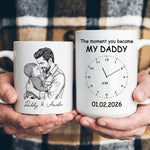 The Moment You Became My Dad Sketch Line Art Father's Day Gift For Dad, Husband - Personalized Mug