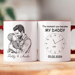 The Moment You Became My Dad Sketch Line Art Father's Day Gift For Dad, Husband - Personalized Mug