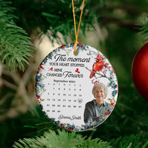 The Moment Your Heart Stopped Memorial Ornament - Personalized Ceramic Photo Ornament