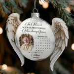 The Moment Your Heart Stopped Mine Changed Forever 3D Ball With Wings - Personalized Ornament 2