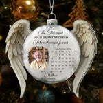 The Moment Your Heart Stopped Mine Changed Forever 3D Ball With Wings - Personalized Ornament 5