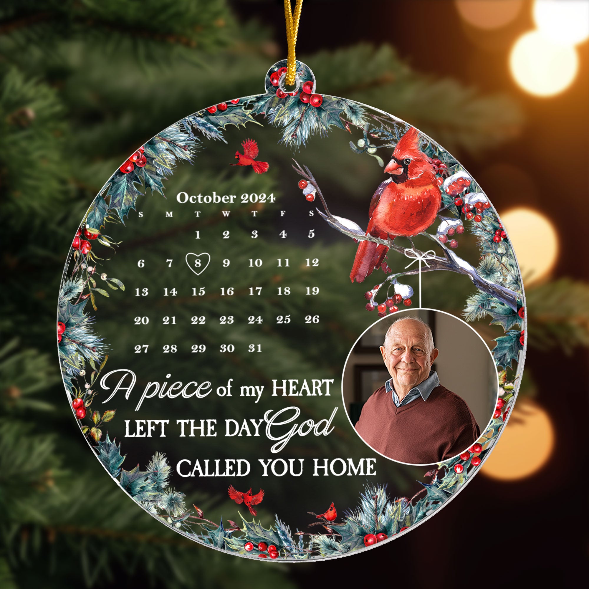 The Moment Your Heart Stopped Mine Changed Forever - Personalized Acrylic Photo Ornament