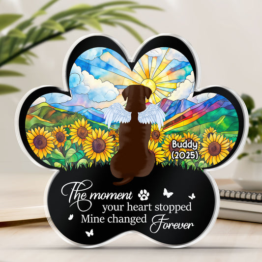 The Moment Your Heart Stopped Mine Changed Forever - Personalized Acrylic Plaque