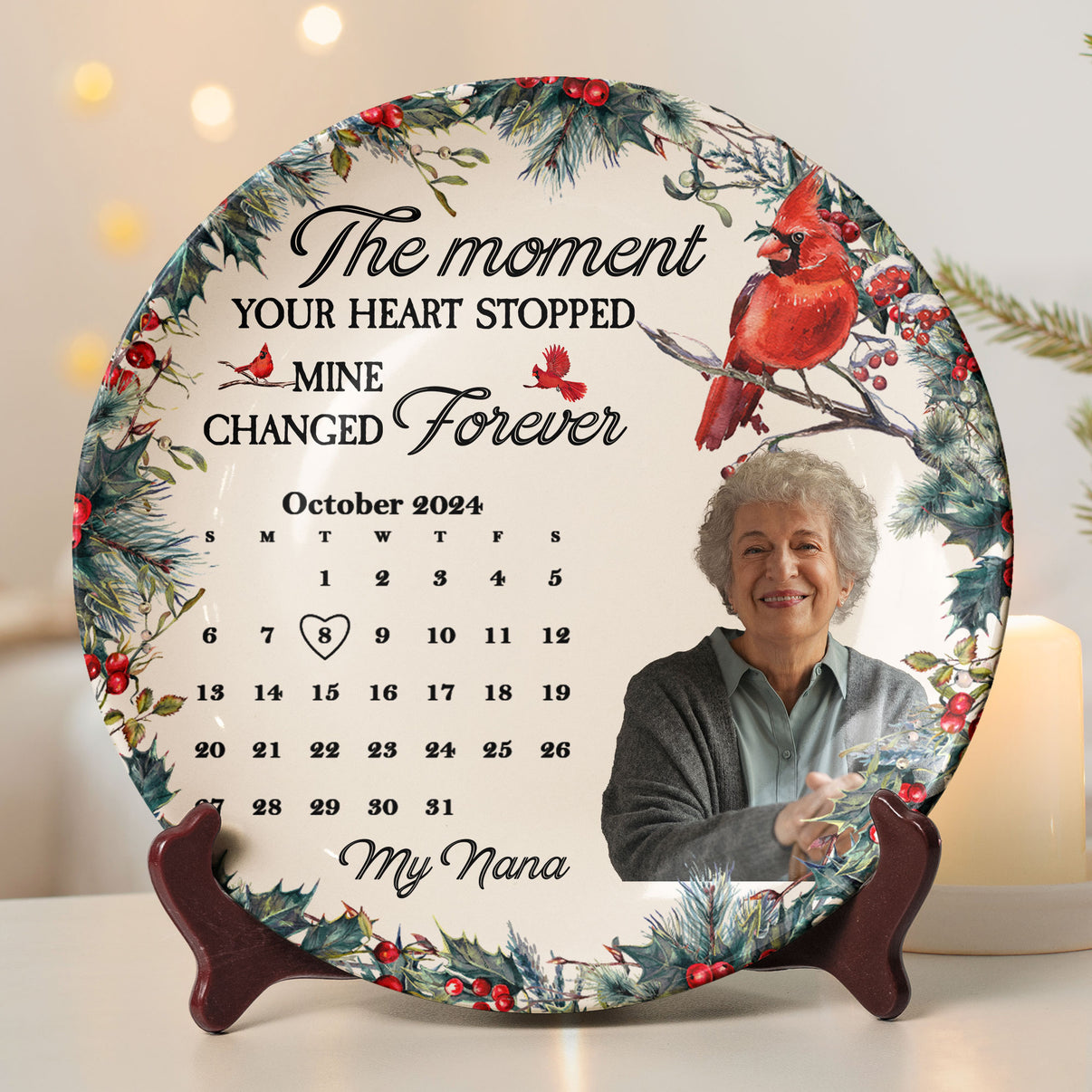 Personalized Memorial Chicken Square Lithograph - Gift Idea For Chicken Lovers - The Moment Your Heart Stopped Mine Changed Forever