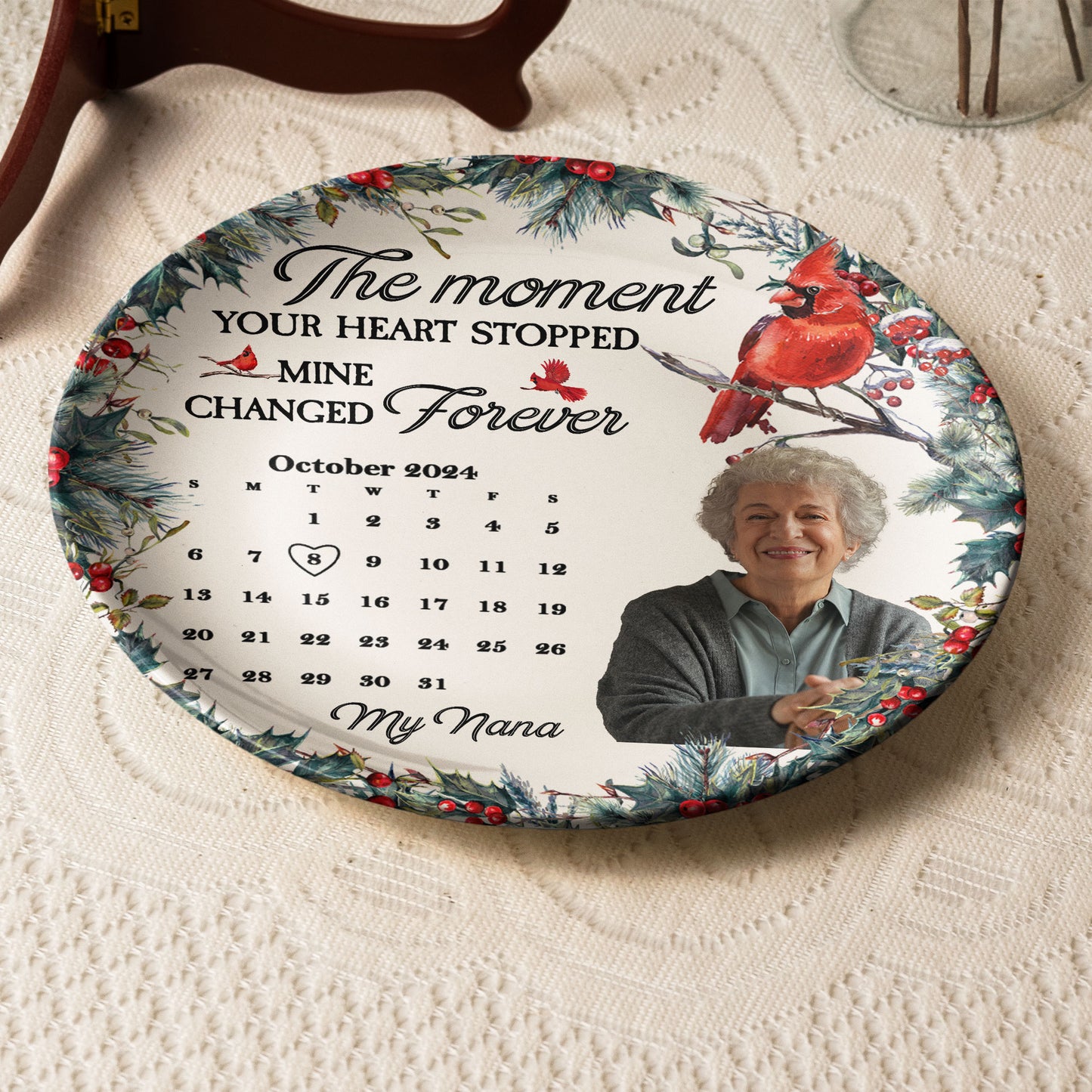 The Moment Your Heart Stopped Mine Changed Forever - Personalized Ceramic Photo Plate