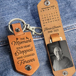 The Moment Your Heart Stopped Mine Changed Forever - Personalized Leather Photo Keychain