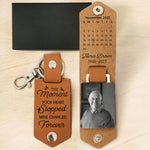 The Moment Your Heart Stopped Mine Changed Forever - Personalized Leather Photo Keychain