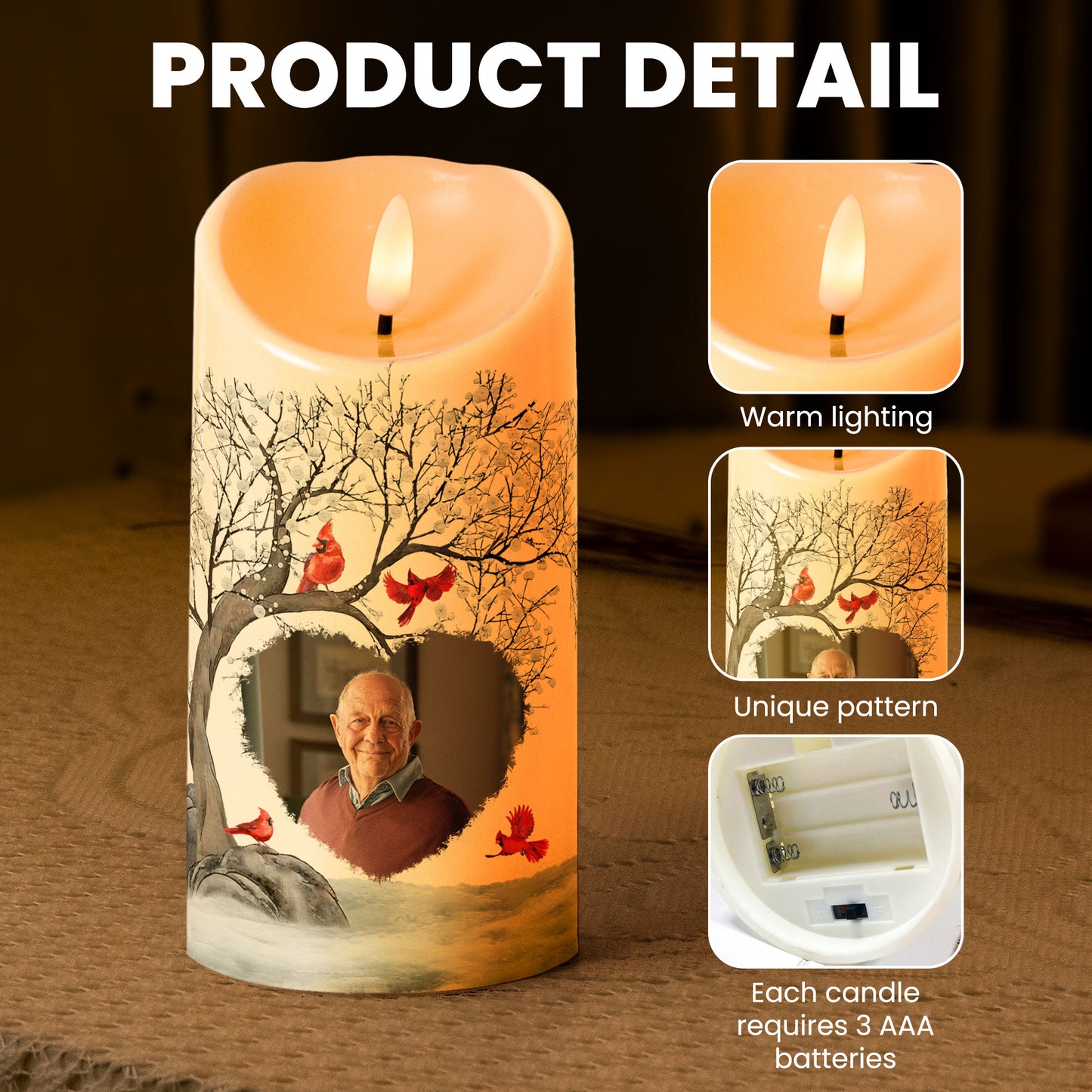 The Moment Your Heart Stopped Mine Changed Forever - Personalizes Photo LED Candle