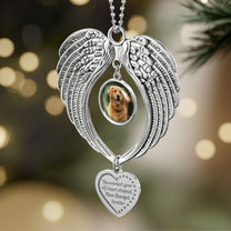 The Moment Your Heart Stopped, Mine Changed Forever - Custom Angel Wings Photo Ornament