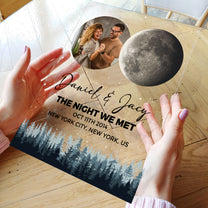 The Night Of Our First Date Custom Moon Phase - Personalized Acrylic Photo Plaque