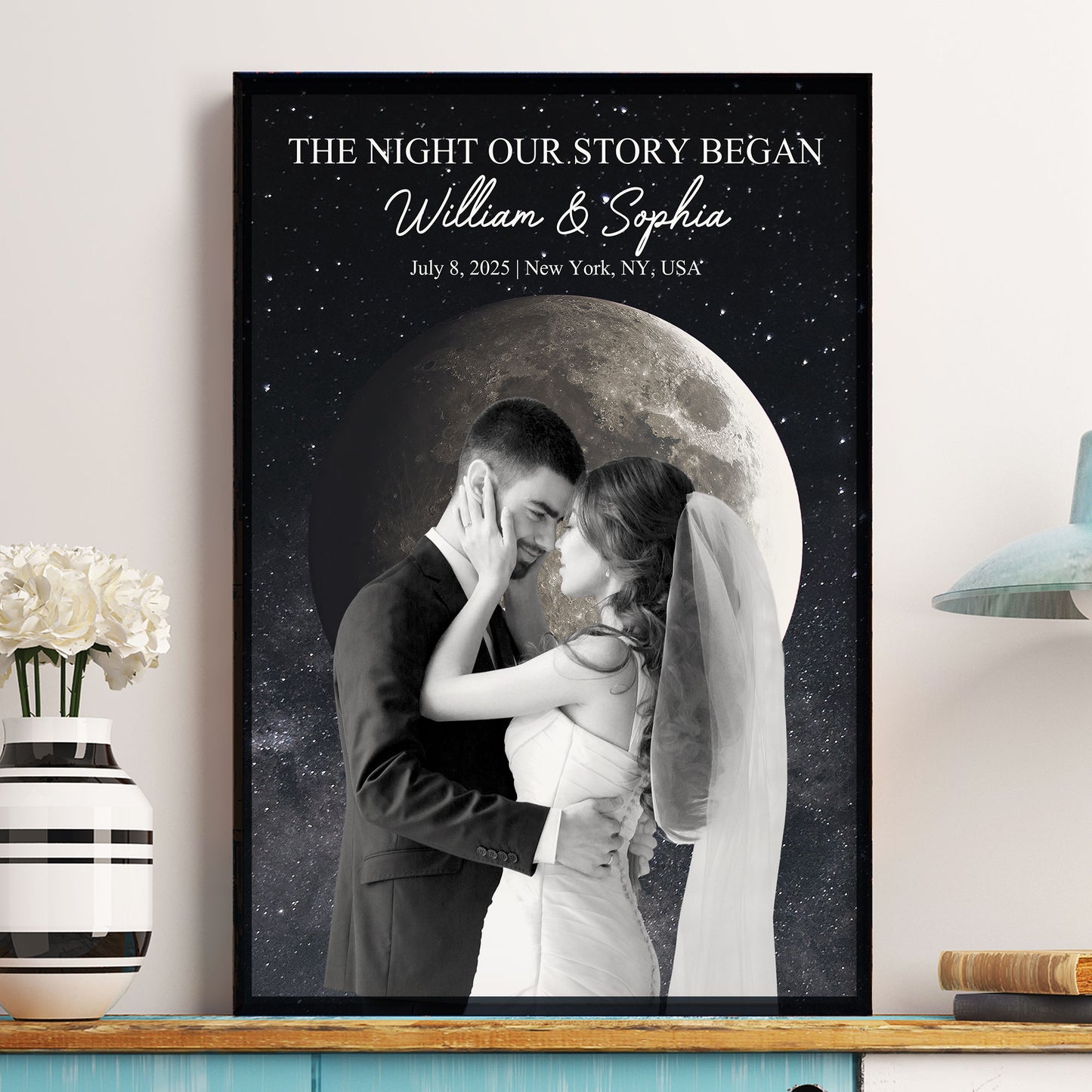 The Night Our Adventure Began Moon Phase - Personalized Photo Poster