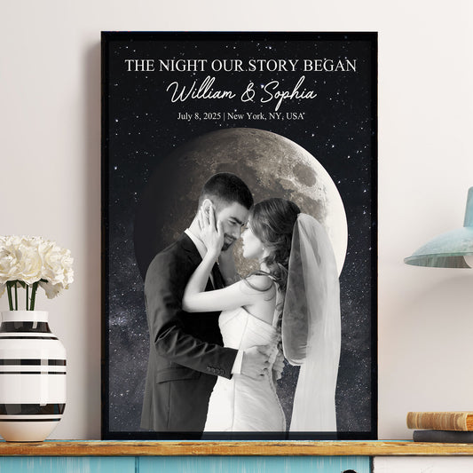 The Night Our Adventure Began Moon Phase - Personalized Photo Poster