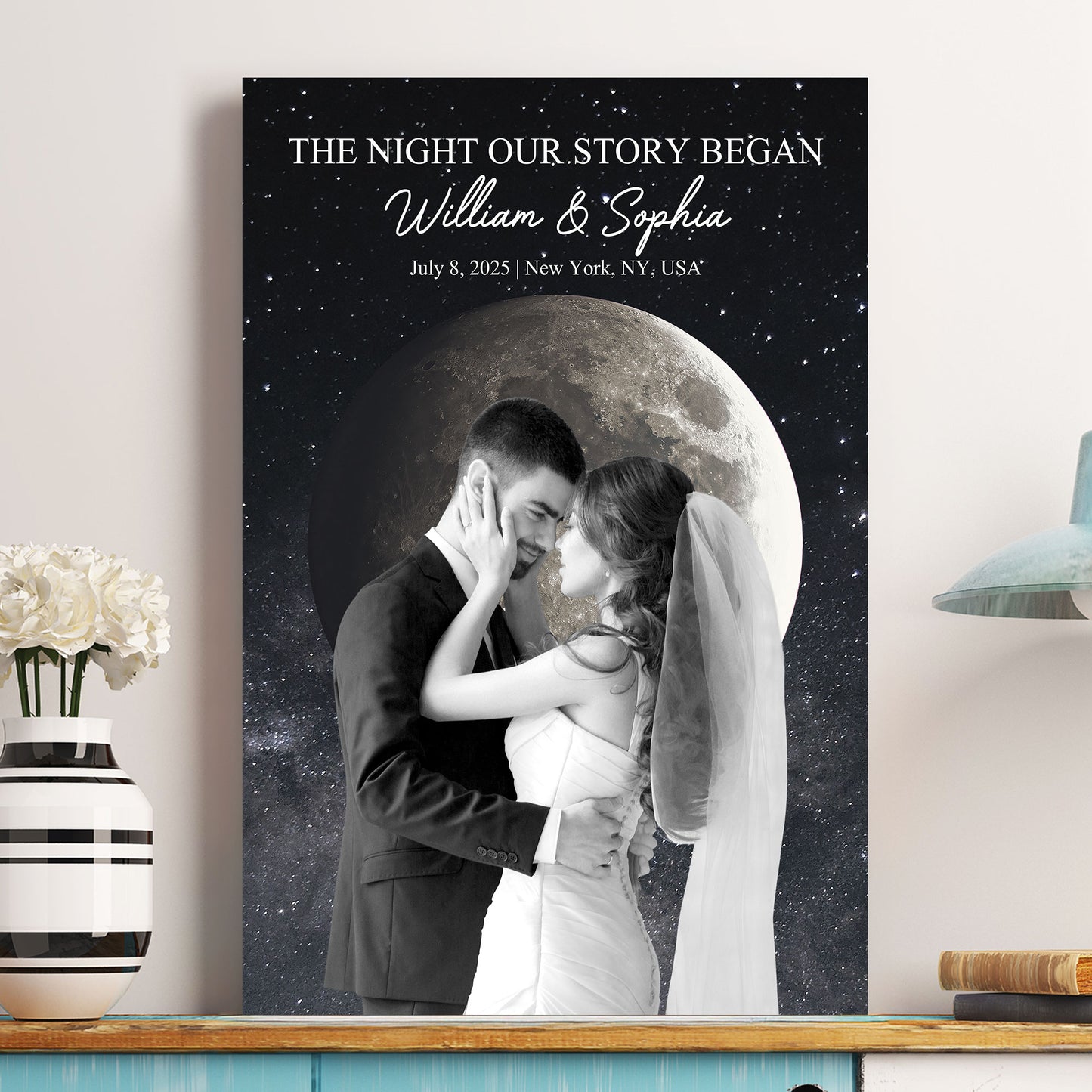 The Night Our Adventure Began Moon Phase - Personalized Photo Poster