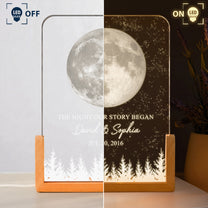 The Night Our Story Began Custom Moon Phase Couple Anniversary Gifts - Personalized Night Light