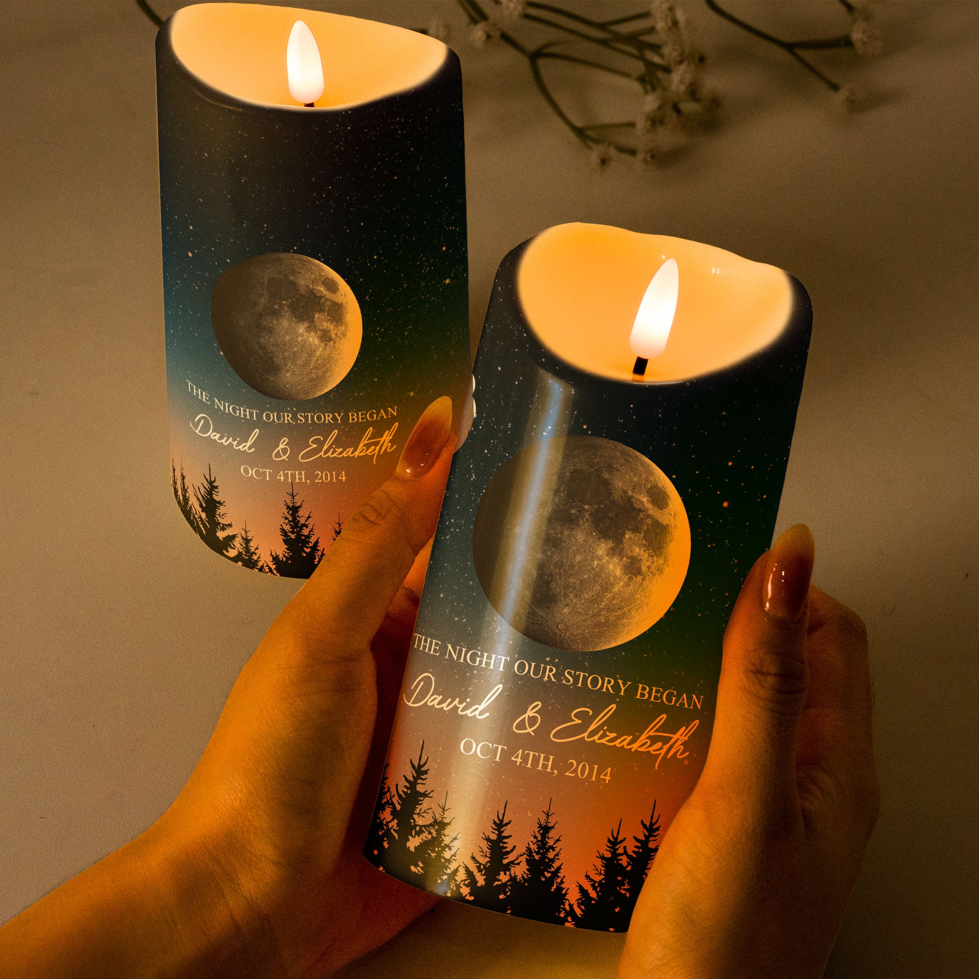 The Night Our Story Began - Personalized LED Candle