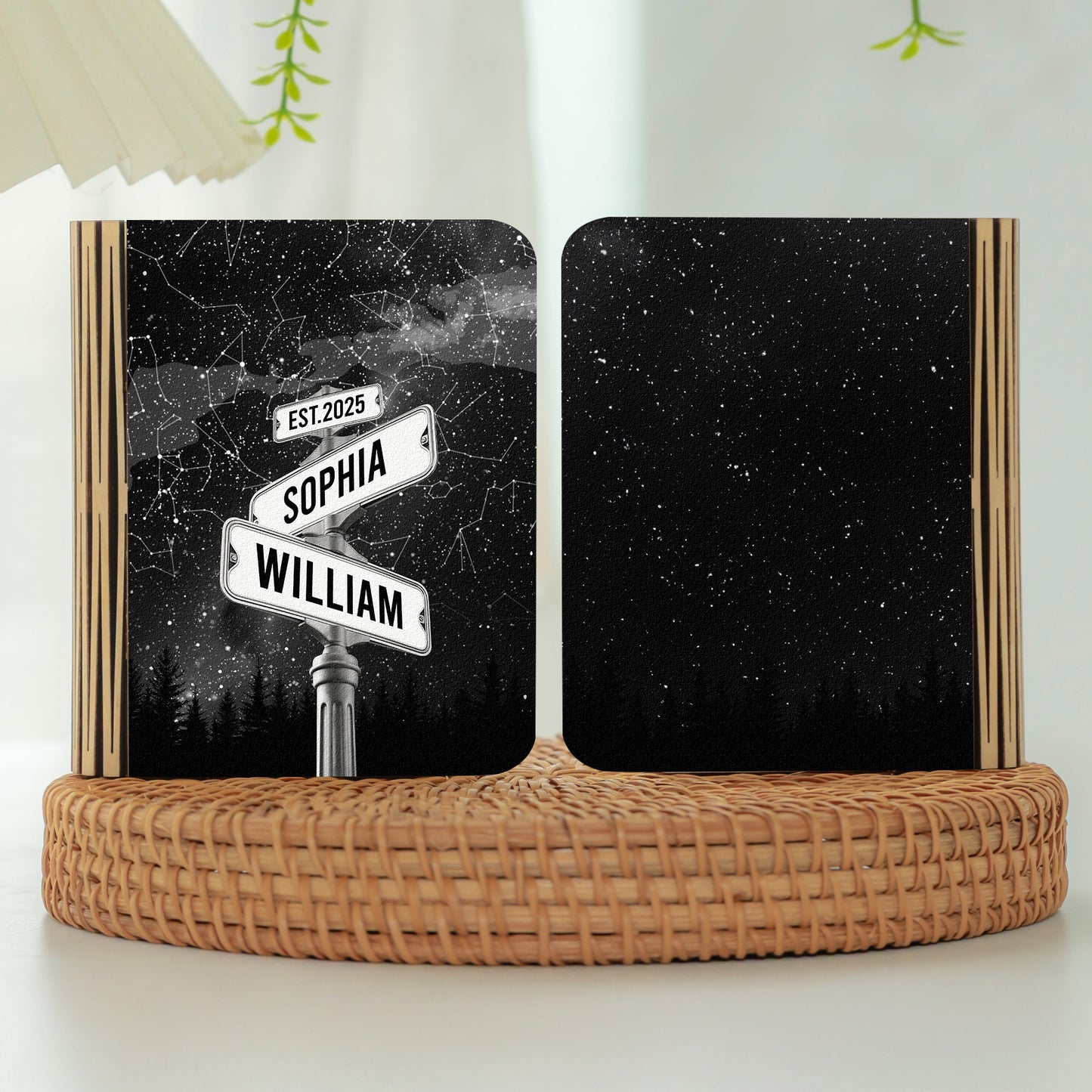 The Night We Met Couple Star Map Custom Name Street Sign - Personalized Book Lamp